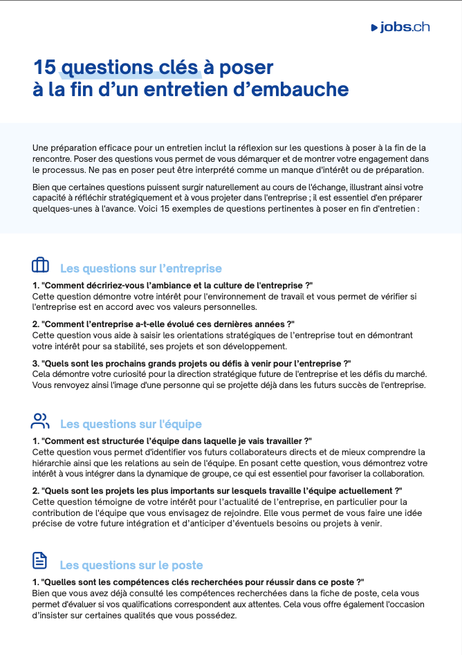 15 questions clés à poser à la fin d’un entretien d’embauche